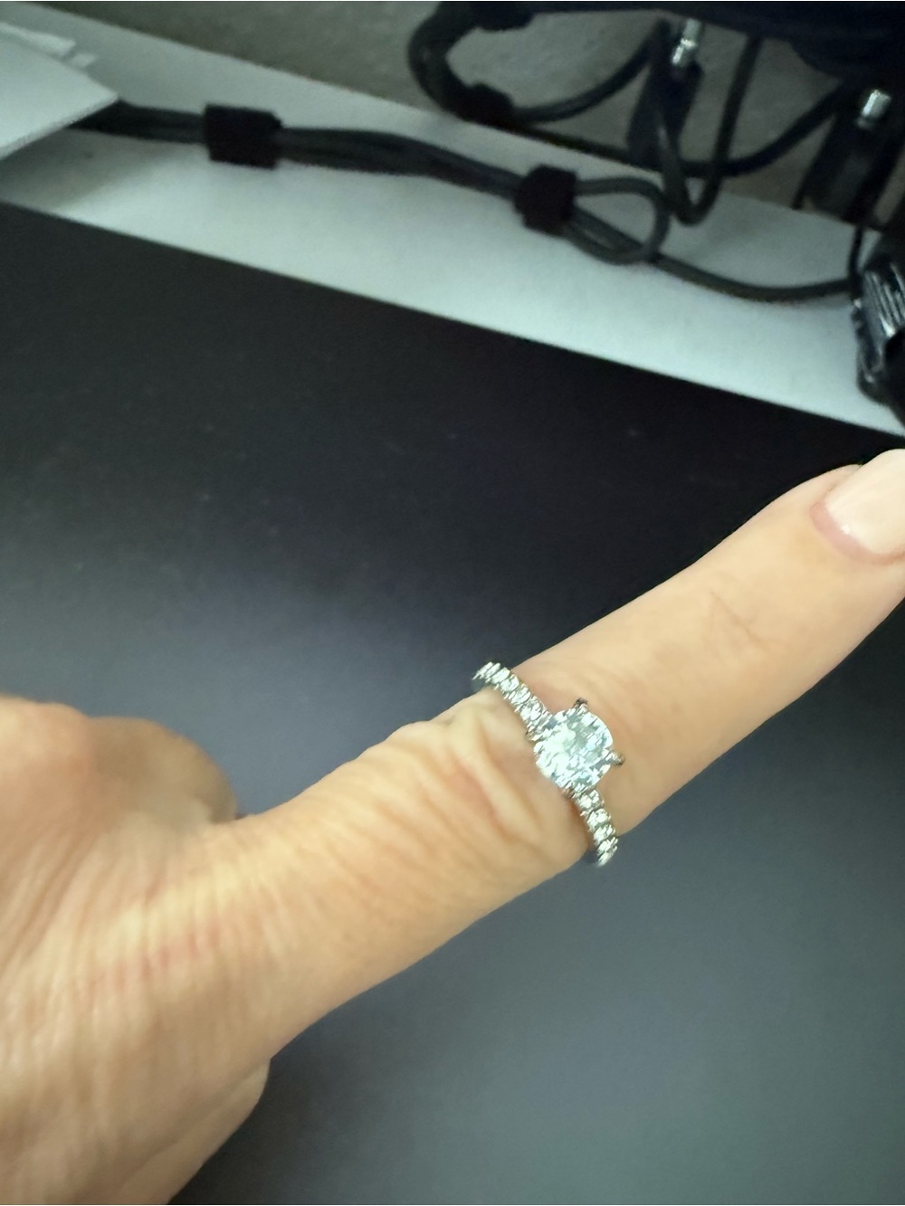 Classic Silver Cubic Zirconia Engagement Ring - White